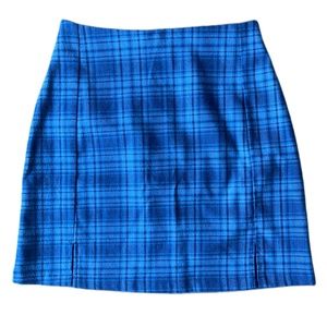 Brandy Melville Blue Plaid Mini Skirt